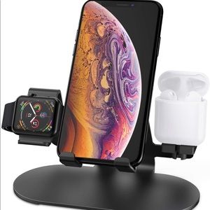 3 in 1 Aluminum Charging Station (Black)